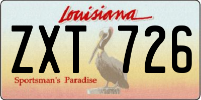 LA license plate ZXT726