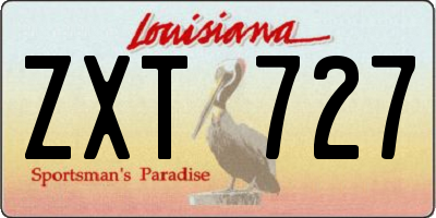 LA license plate ZXT727