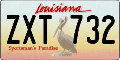 LA license plate ZXT732