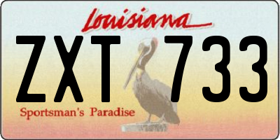 LA license plate ZXT733