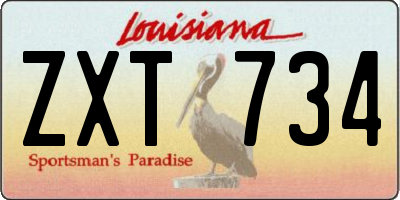 LA license plate ZXT734
