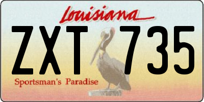 LA license plate ZXT735