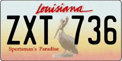 LA license plate ZXT736
