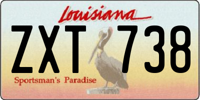 LA license plate ZXT738
