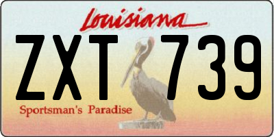 LA license plate ZXT739