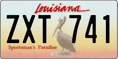 LA license plate ZXT741