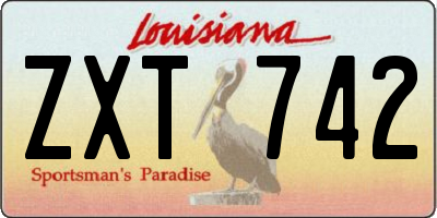 LA license plate ZXT742