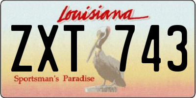 LA license plate ZXT743