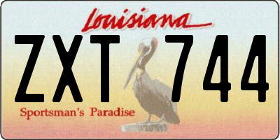 LA license plate ZXT744