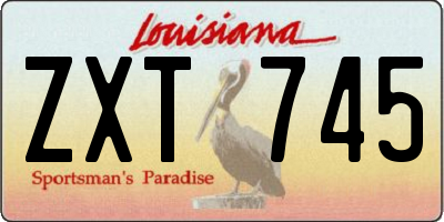 LA license plate ZXT745