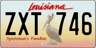 LA license plate ZXT746