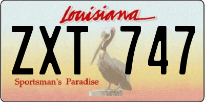 LA license plate ZXT747