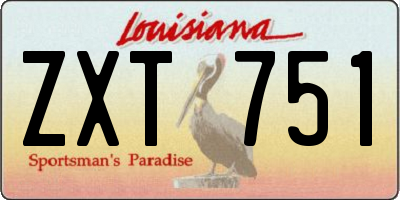 LA license plate ZXT751