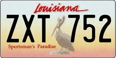 LA license plate ZXT752