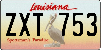 LA license plate ZXT753