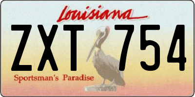 LA license plate ZXT754