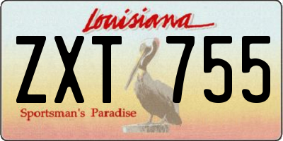 LA license plate ZXT755