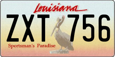 LA license plate ZXT756