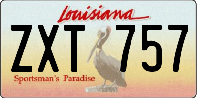 LA license plate ZXT757