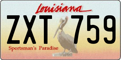 LA license plate ZXT759
