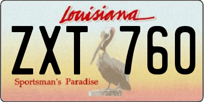 LA license plate ZXT760