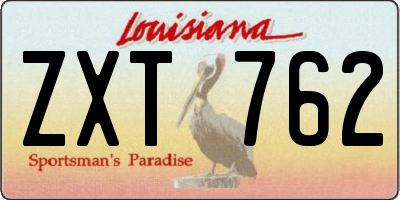 LA license plate ZXT762