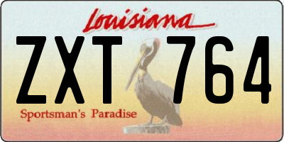 LA license plate ZXT764