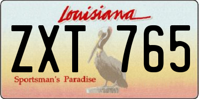 LA license plate ZXT765