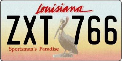 LA license plate ZXT766