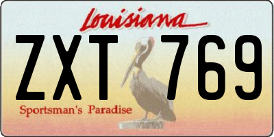 LA license plate ZXT769
