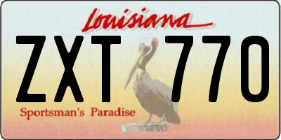 LA license plate ZXT770