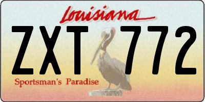 LA license plate ZXT772