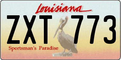 LA license plate ZXT773