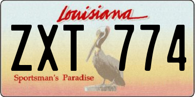LA license plate ZXT774