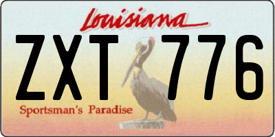 LA license plate ZXT776