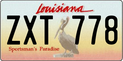 LA license plate ZXT778