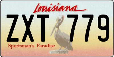 LA license plate ZXT779