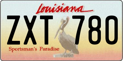 LA license plate ZXT780