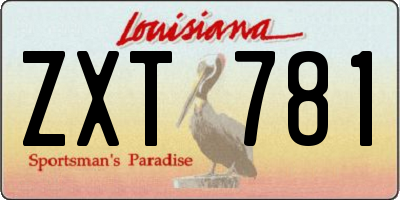 LA license plate ZXT781