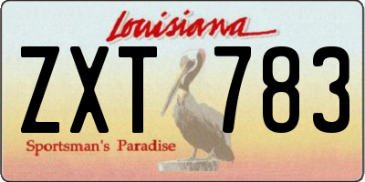 LA license plate ZXT783
