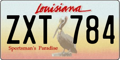 LA license plate ZXT784