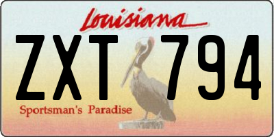 LA license plate ZXT794