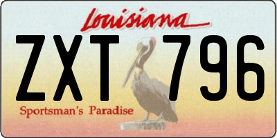 LA license plate ZXT796