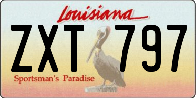 LA license plate ZXT797