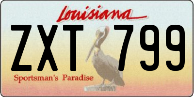 LA license plate ZXT799