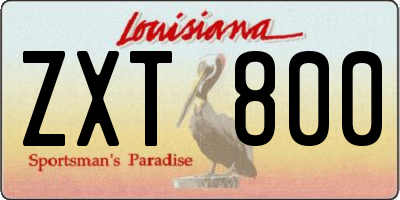 LA license plate ZXT800
