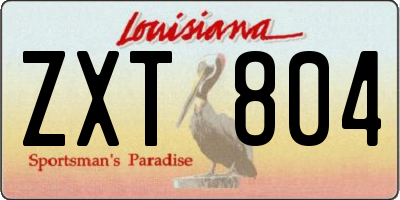 LA license plate ZXT804