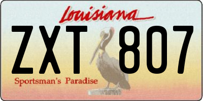 LA license plate ZXT807