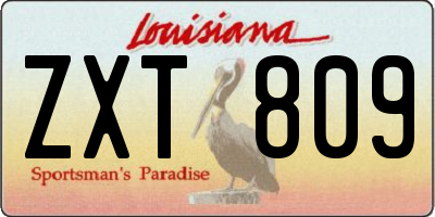 LA license plate ZXT809