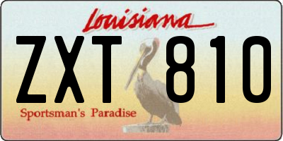 LA license plate ZXT810